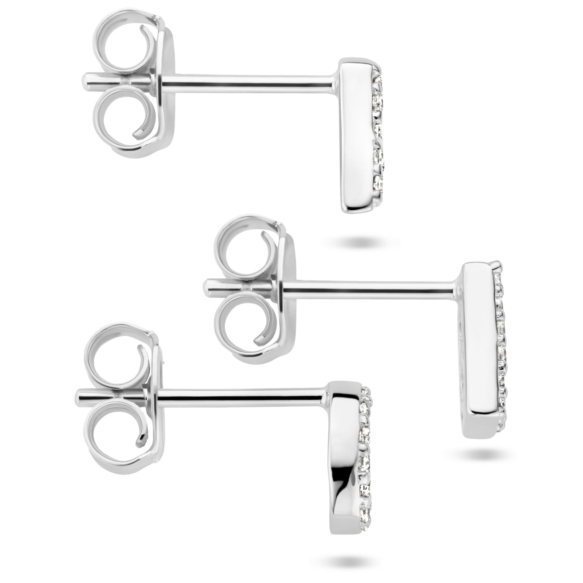 vDam Oorknop Letter Zirkonia Per Stuk Zilver Gerhodineerd 1336251