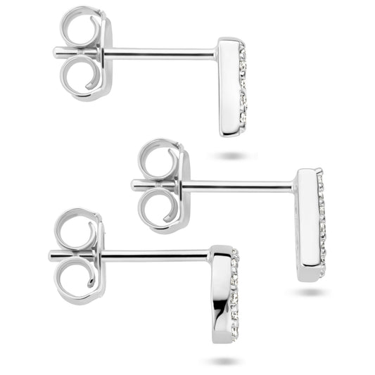 vDam Oorknop Letter Zirkonia Per Stuk Zilver Gerhodineerd 1336254