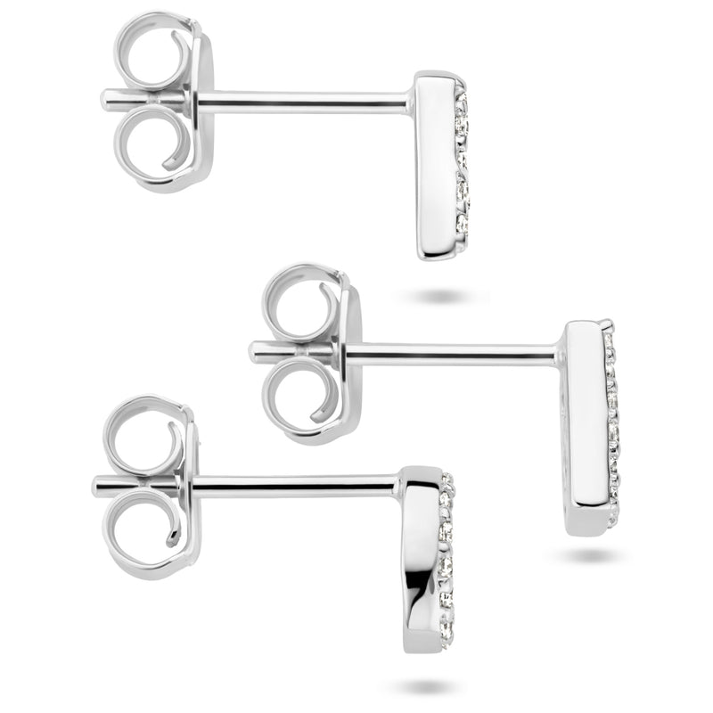 vDam Oorknop Letter Zirkonia Per Stuk Zilver Gerhodineerd 1336268