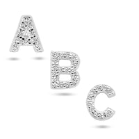 vDam Oorknop Letter Zirkonia Per Stuk Zilver Gerhodineerd 1336270