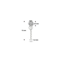 vDam Oorknop Per Stuk Zirkonia Zilver Gerhodineerd 1339010