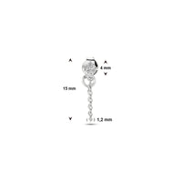 vDam Oorknop Per Stuk Zirkonia Zilver Gerhodineerd 1339011