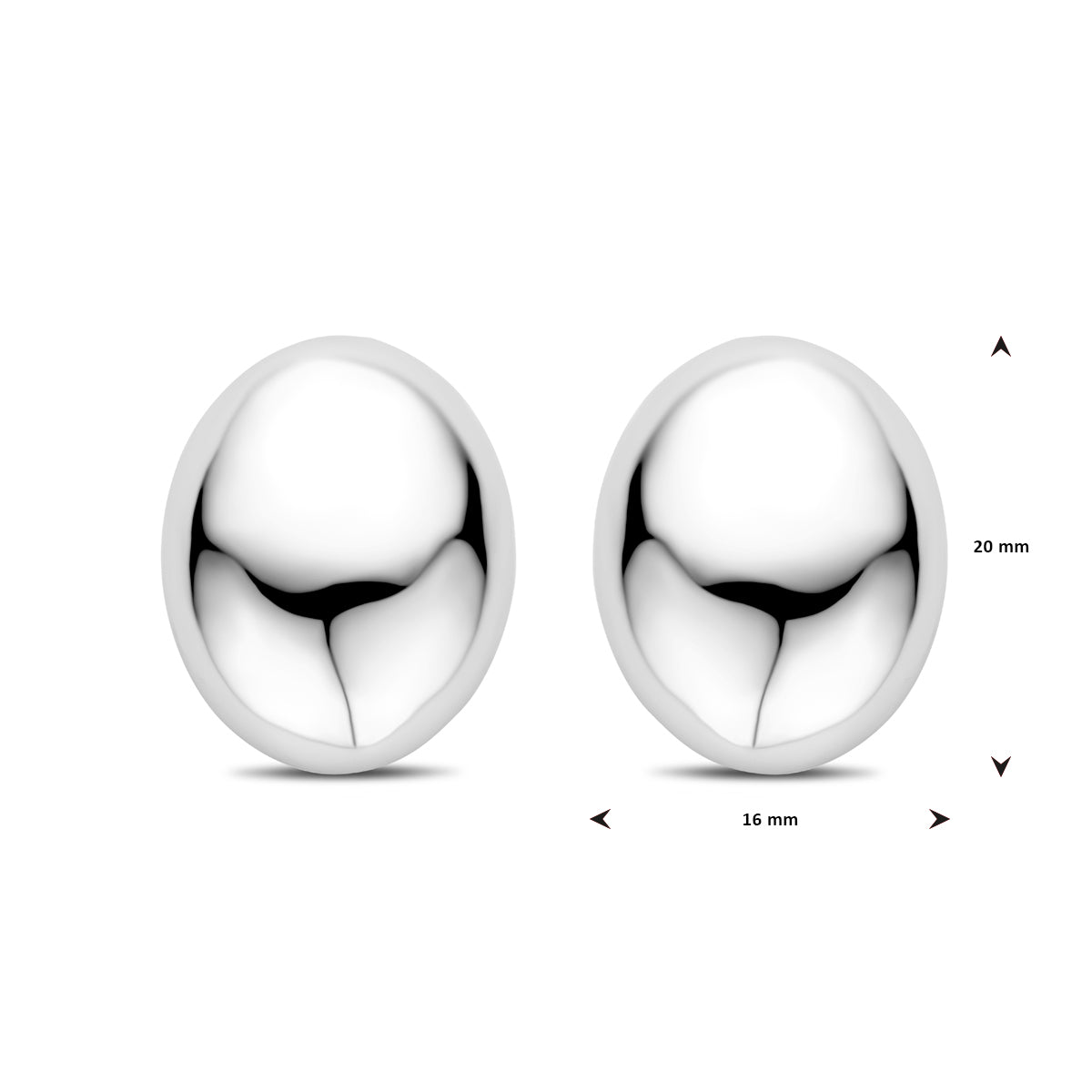 vDam Oorknoppen 20 Mm Zilver Gerhodineerd 1339875