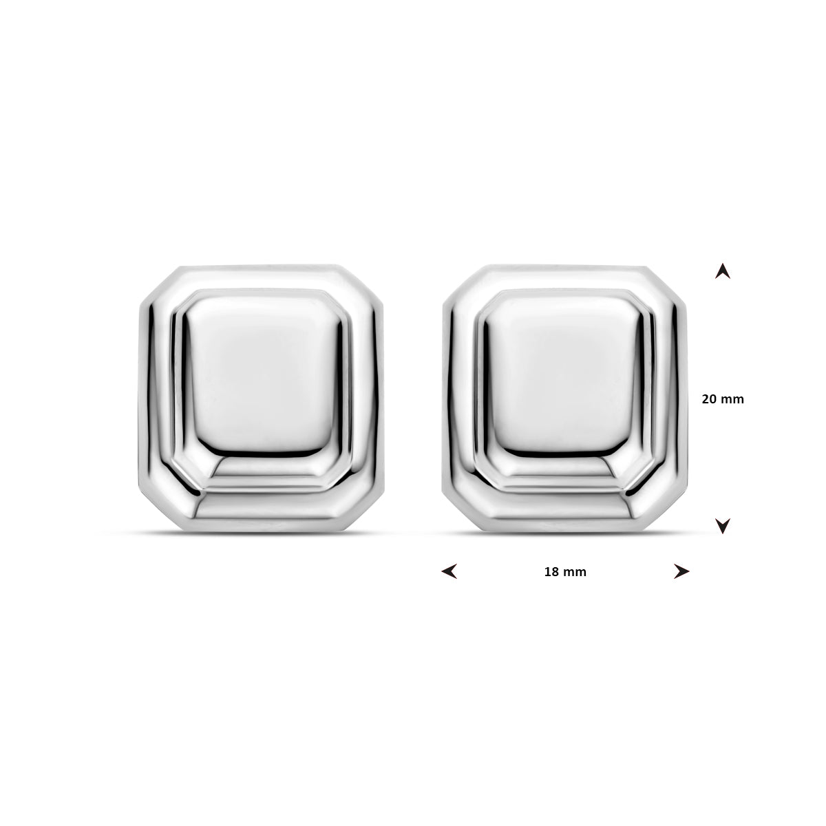 vDam Oorknoppen 20 Mm Zilver Gerhodineerd 1340023