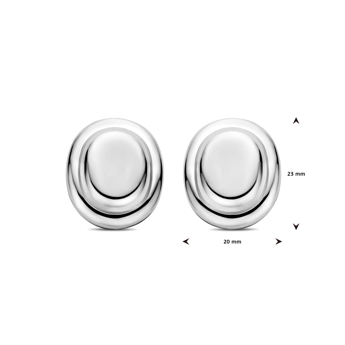 vDam Oorknoppen 23 Mm Zilver Gerhodineerd 1340022