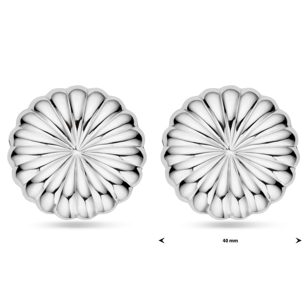 vDam Oorknoppen 40 Mm Zilver Gerhodineerd 1339600