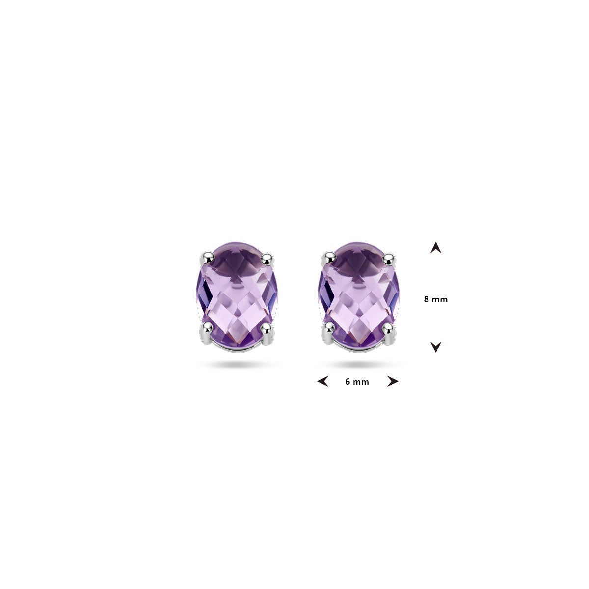 vDam Oorknoppen Amethist Zilver Gerhodineerd 1337689