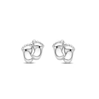 vDam Oorknoppen Baby Voetjes 8 Mm Zilver Gerhodineerd 1339863