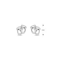 vDam Oorknoppen Baby Voetjes 8 Mm Zilver Gerhodineerd 1339863
