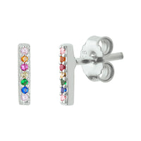 vDam Oorknoppen Balkje Zirkonia Zilver Gerhodineerd 1331962