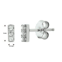 vDam Oorknoppen Balkje Zirkonia Zilver Gerhodineerd 1331972