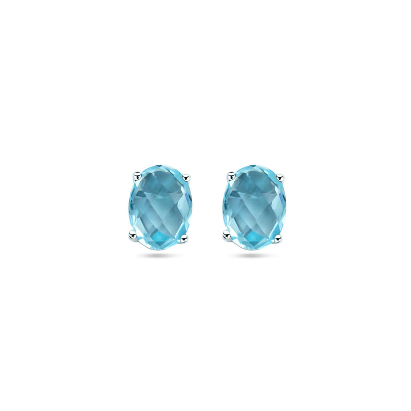 vDam Oorknoppen Blauw Topaas Zilver Gerhodineerd 1337688