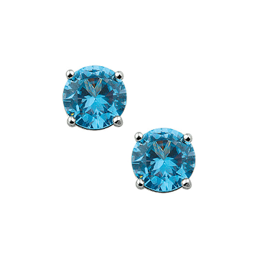 vDam Oorknoppen Blauw Zirkonia Zilver Gerhodineerd 1325682