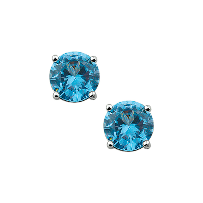 vDam Oorknoppen Blauw Zirkonia Zilver Gerhodineerd 1325683