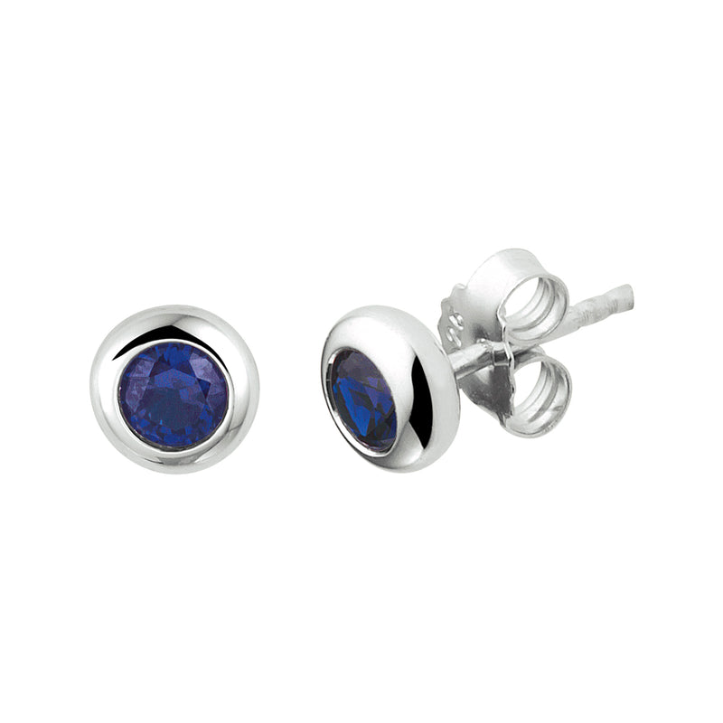 vDam Oorknoppen Blauw Zirkonia Zilver Gerhodineerd 1333030