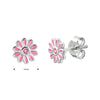 vDam Oorknoppen Bloem Roze Zirkonia Zilver Gerhodineerd 1333120