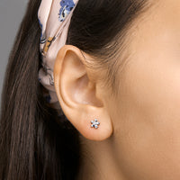 vDam Oorknoppen Bloem Zirkonia Zilver Gerhodineerd 1329201