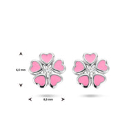 vDam Oorknoppen Bloem Zirkonia Zilver Gerhodineerd 1335286