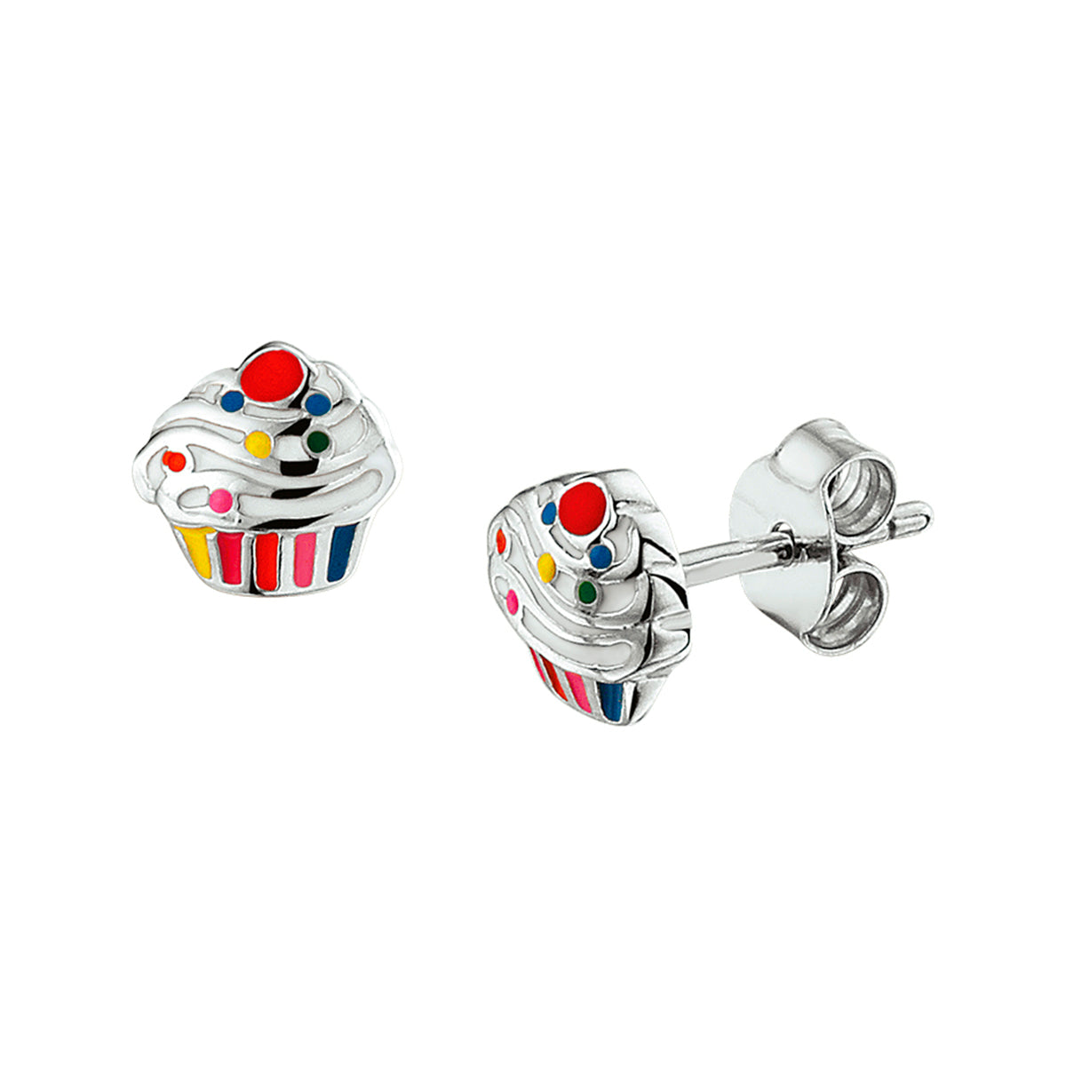 vDam Oorknoppen Cupcake Zilver Gerhodineerd 1327197