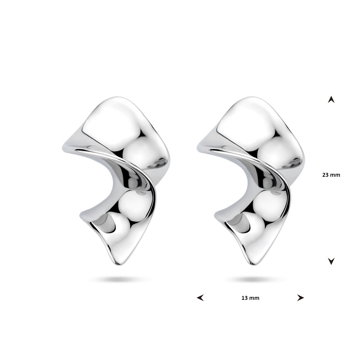 vDam Oorknoppen Draai 23 Mm Zilver Gerhodineerd 1340694