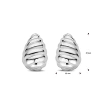 vDam Oorknoppen Druppel Gedraaid 20 Mm Zilver Gerhodineerd 1339720