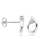 vDam Oorknoppen Druppel Zirkonia Zilver Gerhodineerd 1336103