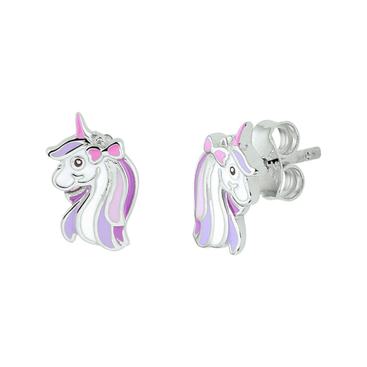 vDam Oorknoppen Eenhoorn Zilver Gerhodineerd 1329225