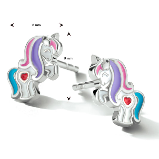 vDam Oorknoppen Eenhoorn Zilver Gerhodineerd 1334564