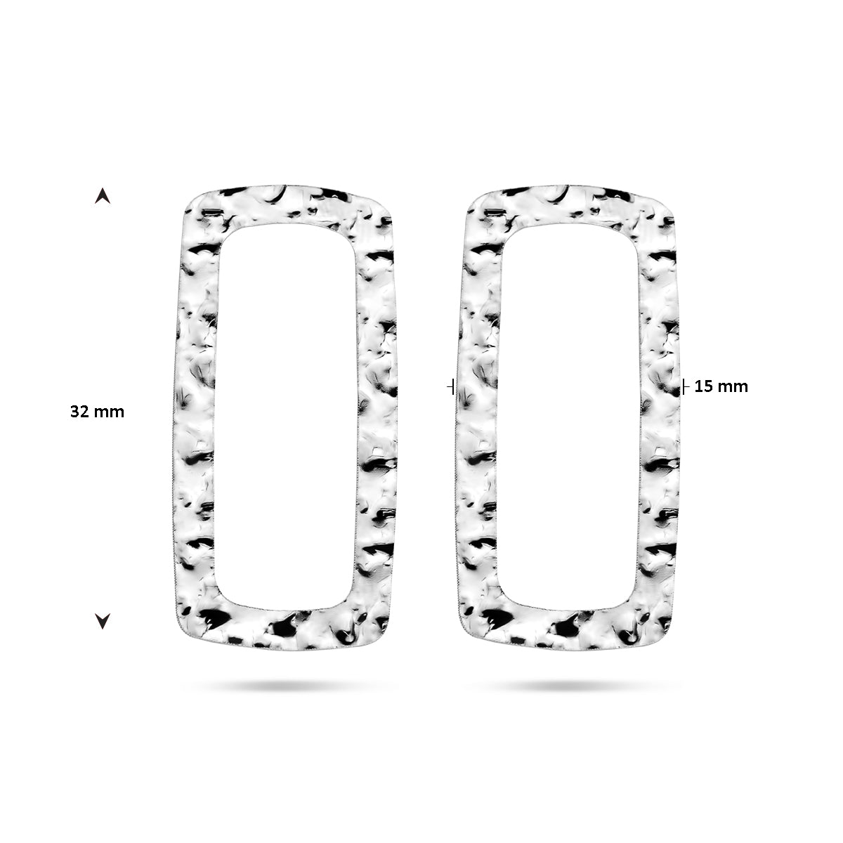 vDam Oorknoppen Gehamerd Zilver Gerhodineerd 1336885