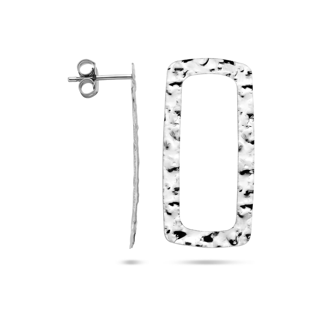 vDam Oorknoppen Gehamerd Zilver Gerhodineerd 1336885