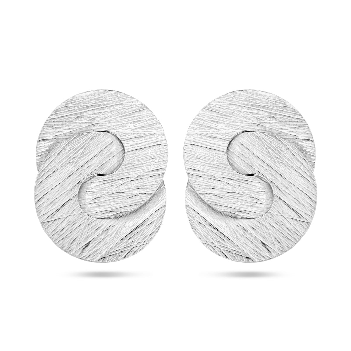 vDam Oorknoppen Gescratcht Rondjes Poli/mat Zilver Gerhodineerd 1336163