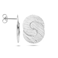 vDam Oorknoppen Gescratcht Rondjes Poli/mat Zilver Gerhodineerd 1336163