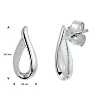 vDam Oorknoppen Gescratcht Zilver Gerhodineerd 1328367