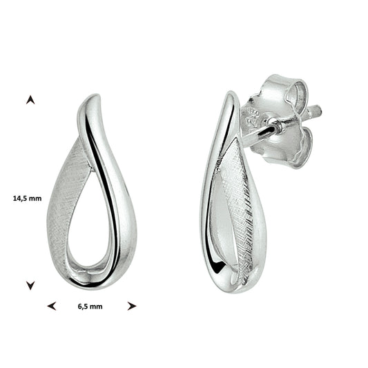 vDam Oorknoppen Gescratcht Zilver Gerhodineerd 1328367