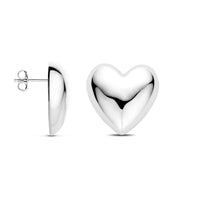 vDam Oorknoppen Hart 20 Mm Zilver Gerhodineerd 1339866