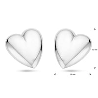 vDam Oorknoppen Hart 31 Mm Zilver Gerhodineerd 1339124