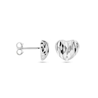 vDam Oorknoppen Hart Gediamanteerd Zilver Gerhodineerd 1338569