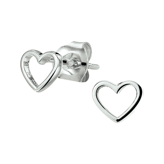 vDam Oorknoppen Hart Zilver Gerhodineerd 1325314