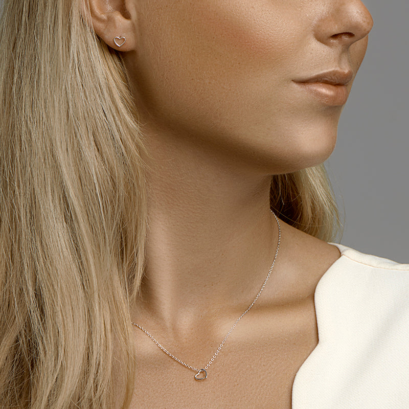 vDam Oorknoppen Hart Zilver Gerhodineerd 1333025