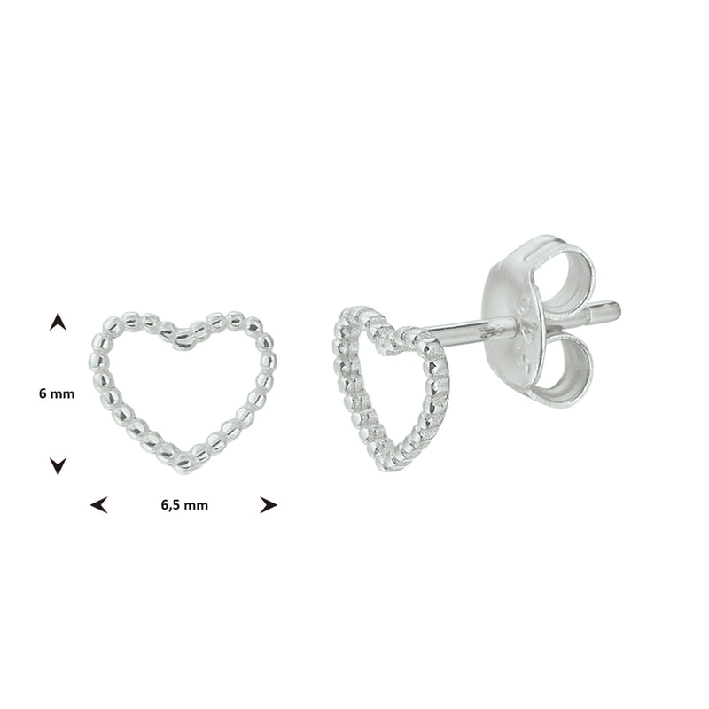 vDam Oorknoppen Hart Zilver Gerhodineerd 1333025