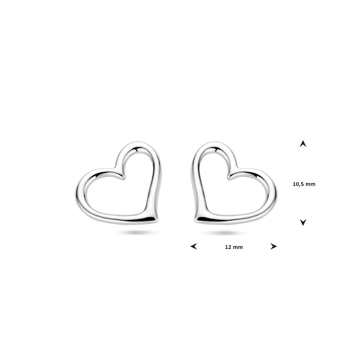 vDam Oorknoppen Hart Zilver Gerhodineerd 1338572