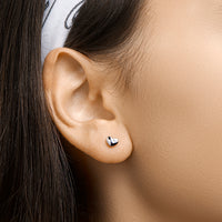 vDam Oorknoppen Hart Zirkonia Zilver Gerhodineerd 1329867