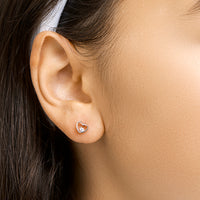 vDam Oorknoppen Hart Zirkonia Zilver Gerhodineerd 1329916