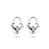 vDam Oorknoppen Hartje/slotje Zilver Gerhodineerd 1334115