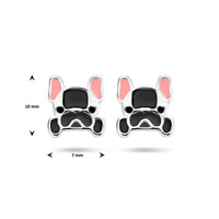 vDam Oorknoppen Hond Zilver Gerhodineerd 1335540