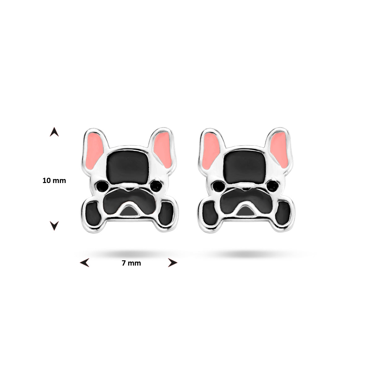 vDam Oorknoppen Hond Zilver Gerhodineerd 1335540