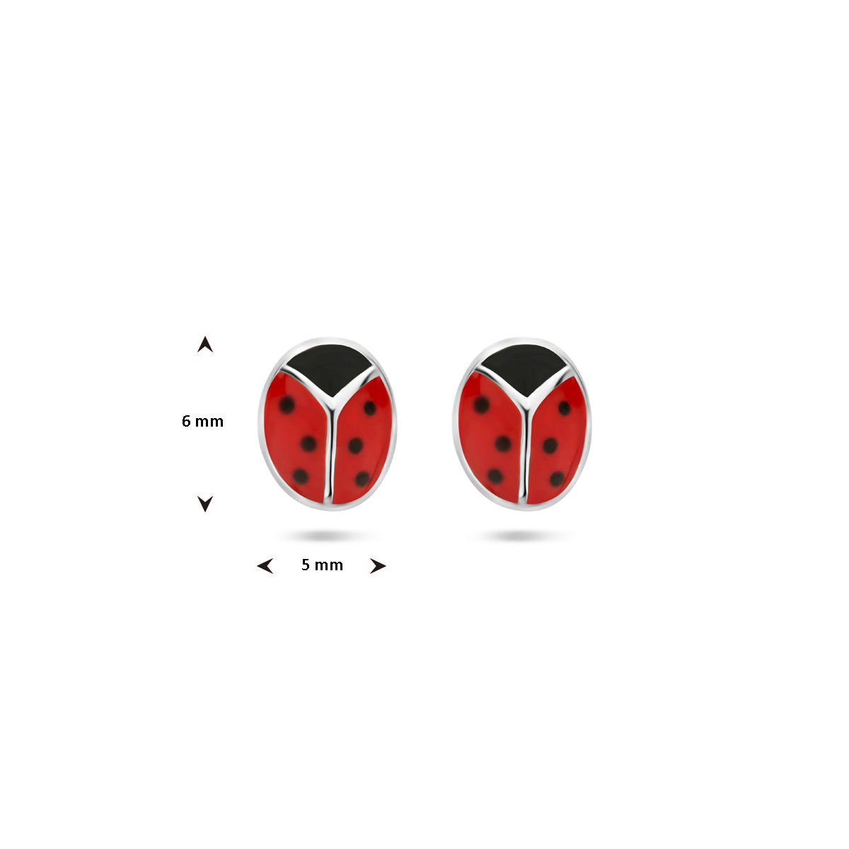 vDam Oorknoppen Lieveheersbeestje Zilver Gerhodineerd 1336999