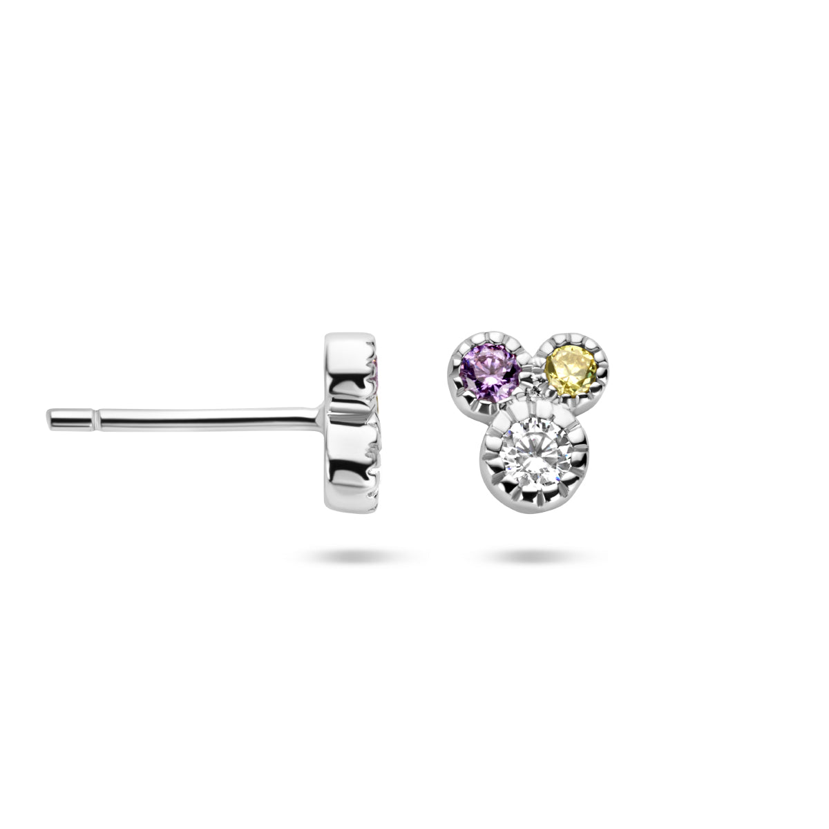 vDam Oorknoppen Meerdere Kleuren Zirkonia Zilver Gerhodineerd 1336540