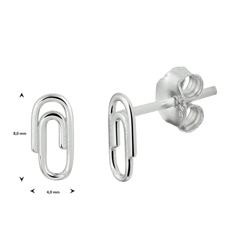 vDam Oorknoppen Paperclip Zilver Gerhodineerd 1333526