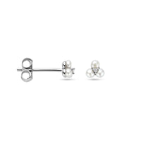 vDam Oorknoppen Parel En Zirkonia 4 Mm Zilver Gerhodineerd 1339480